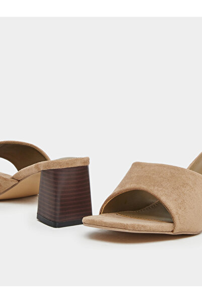 Styli Women Khaki Block Heel Mules