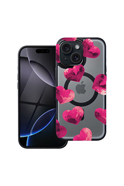 bestcase Husă MagSafe Shield pentru Apple iPhone 15, model inimă, husa 209217...