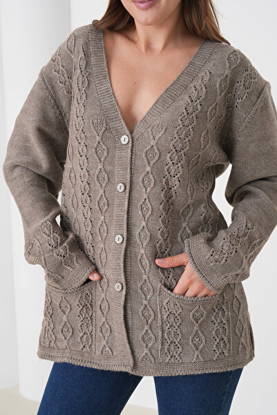 New Lamierra كارديجان صوف نسائي من ماركة Anne مع تفاصيل جيب