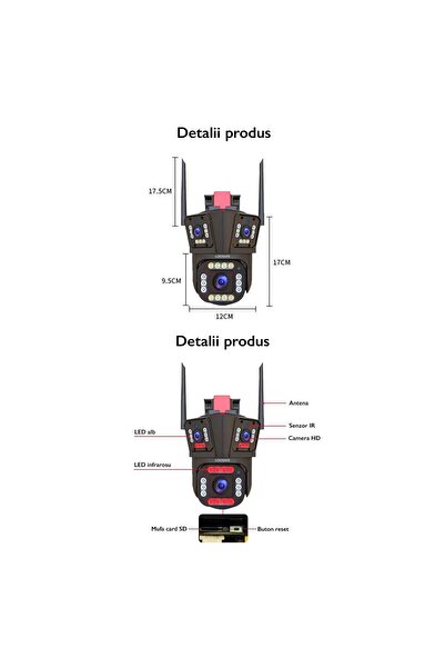 OEM GRI Triple WIFI Surveillance Camera, 12MP, Outdoor/Indoor, Ultra HD, 10X zoom