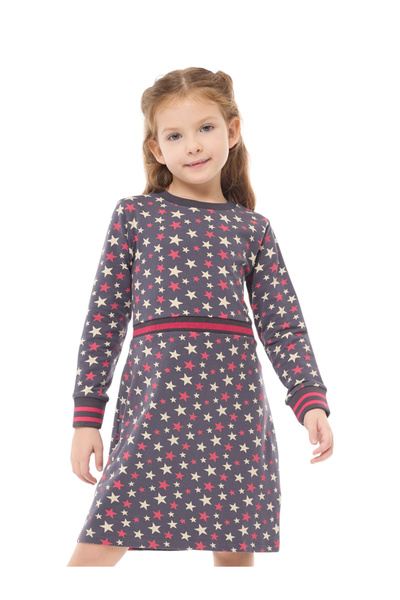 Victor and Jane By Styli Girls Star Print A-Line Casual Dress