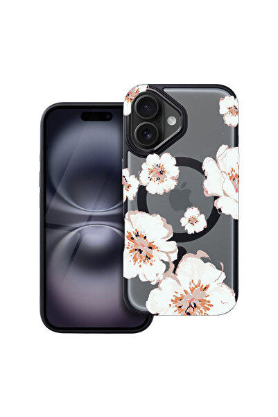 bestcase Carcasă MagSafe Shield pentru Apple iPhone 16, culori pastel - flori...