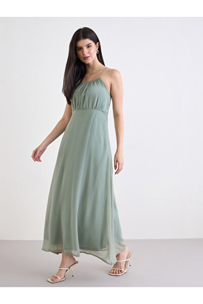 Styli Green Strappy Maxi Dress