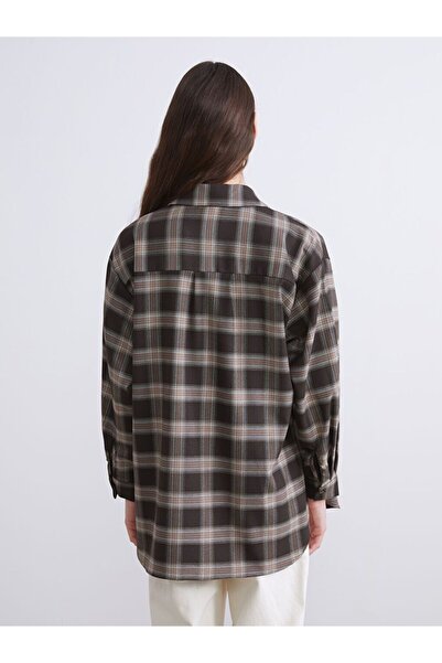LC Waikiki Lcw Modest Plaid Oversize Poplin Women's Shirt Tunic