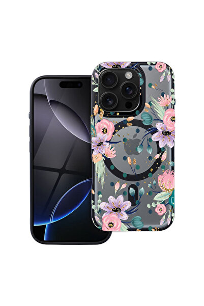 bestcase Husă MagSafe Shield pentru Apple iPhone 16 Pro Max, Colecția Flowers...