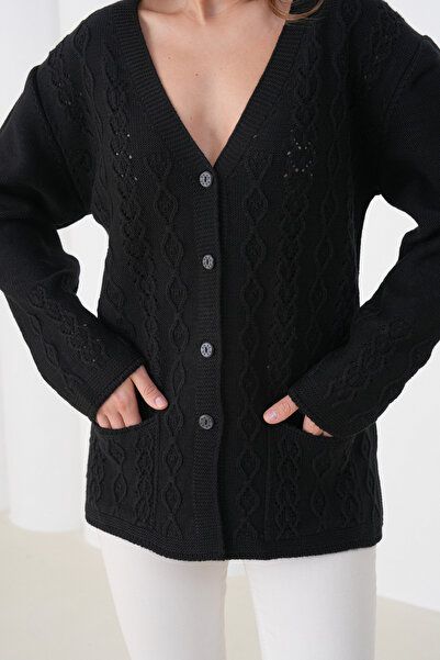 New Lamierra Μάλλινη ζακέτα με λεπτομέρεια τσέπης για γυναίκες