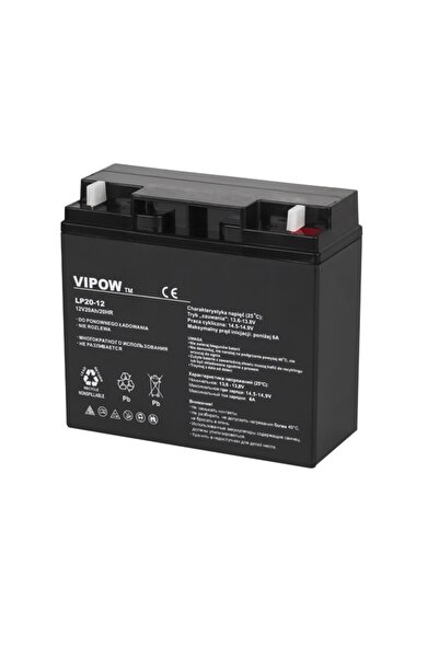 Vipow Baterie cu gel și plumb, 12V 20Ah.