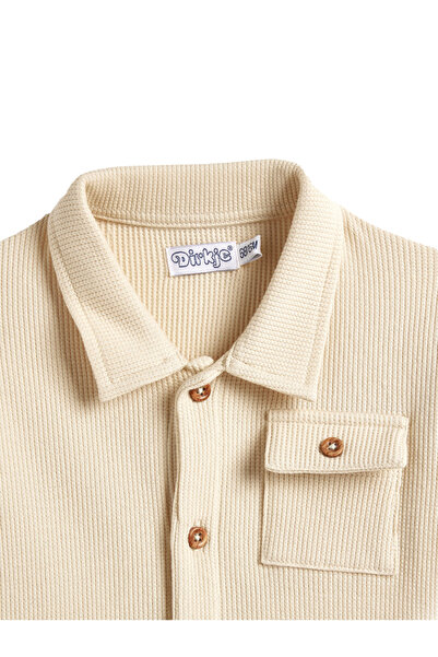 Dirkje By Styli Boys Waffle Knit Shirt and Shorts Set