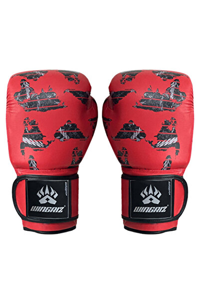Wingriz Joy Series Boxing Kick Boxing Muay Thai Hybrid Gloves – Professional Training and Sparring Red Leather