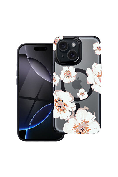 bestcase Carcasă MagSafe Shield pentru Apple iPhone 13, culori pastel - flori...