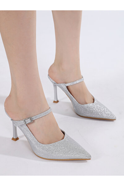 Sneak-a-Peek By Styli Embellished Buckle Detail Stiletto Heel Pumps