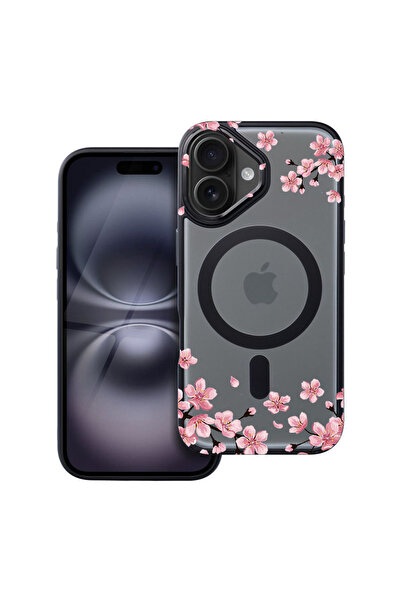 bestcase Carcasă MagSafe Shield pentru Apple iPhone 16, culori pastel - flori...