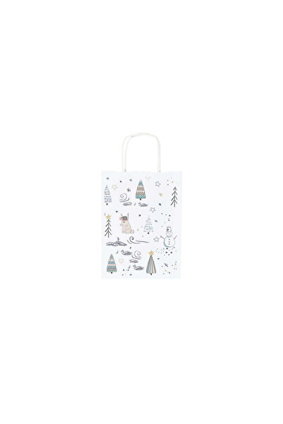 Papette Set of 10 Kraft Paper Bags with Pattern 15 Christmas 18 x 24(H) x 7cm