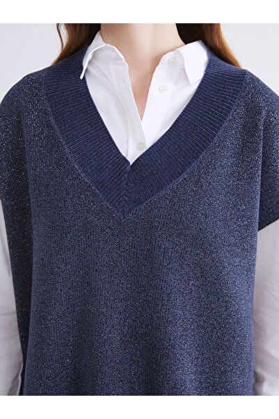 LC Waikiki Lcwaikiki Classic V-Neck Oversize Women's Knitwear Sweater