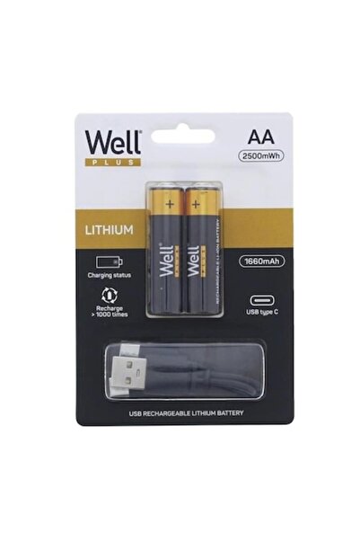 Well Acumulator AA (R6) Li-ion 14500 1.5V 1660mAh, 2500mWh, Incarcare USB-C, ...