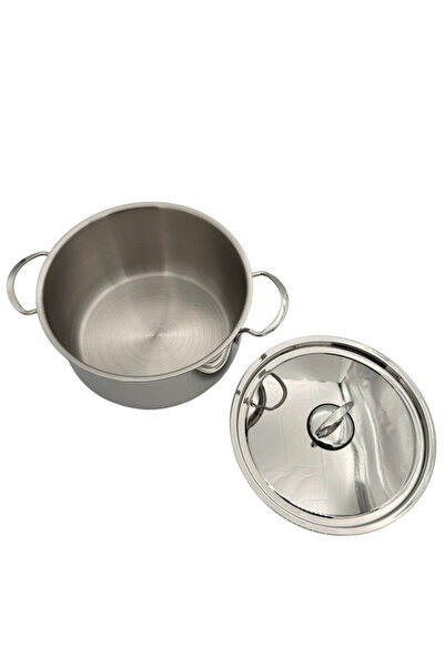 B&D PRADEEP COOK POT PLAIN WITH LID 18/10 STAINLESS STEEL 16X8.5CM