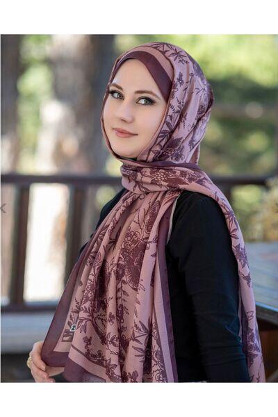 ZENİPEK Floral Patterned Harmony Cotton Shawl - Latte