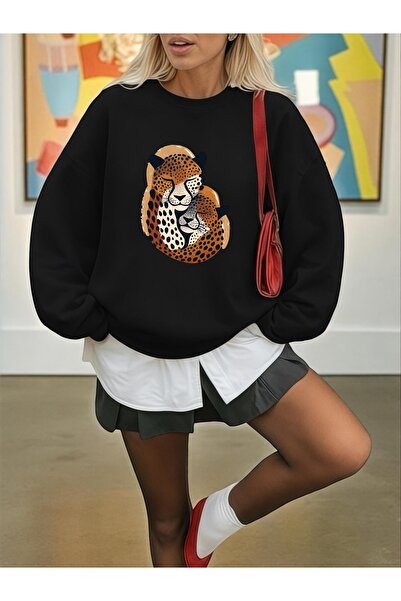 Wish BF Unisex Ανδρικό/Γυναικείο Φούτερ Leopard Valentine Πολύχρωμο Ειδικό με...