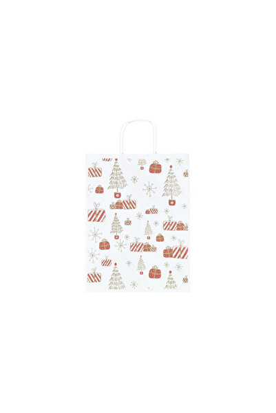 Papette Set of 10 Kraft Paper Bags with Pattern 8 Christmas 24 x 31(H) x 10cm
