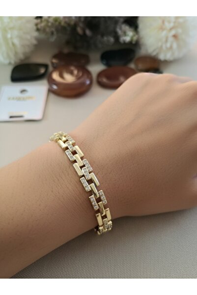 LUXURY سوار بيلج تاكي الفاخر من الفولاذ المرصع بحجر الزركون