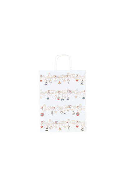 Papette Set of 10 Kraft Paper Bags with Pattern 6 Christmas 24 x 31(H) x 10cm