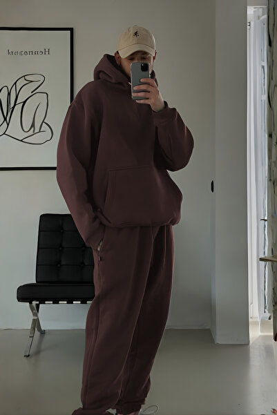 BayBayan SET DE Trening pentru Bărbați, cu Hanorac cu Glugă, 3 Fire, Tip Shardon