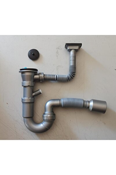 MELEKYAPI S'Lİ TAŞMALI EVYE SİFONU DİRSEKLİ FLEX TAHLİYE - KÜVET TAŞMALI