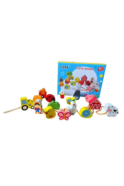 KABI Joc educativ de insiruire piese din lemn Montessori Ferma mea,