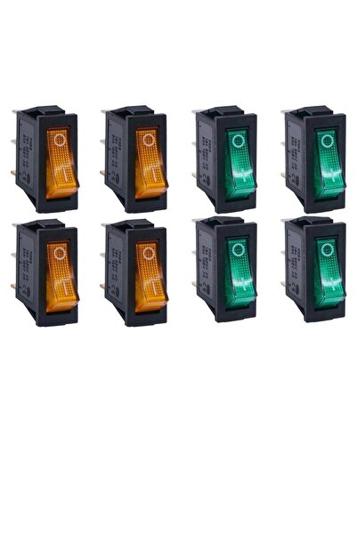 Choice4 8pcs green orange 8/24Pcs AC 250V/15A 125V/20A Illuminated LED On/Off...