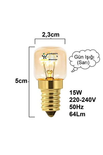 Bosch Ankastre Fırın Lambası 15W 300°C Ampul Işık Siemens E14 Lamba 00070779