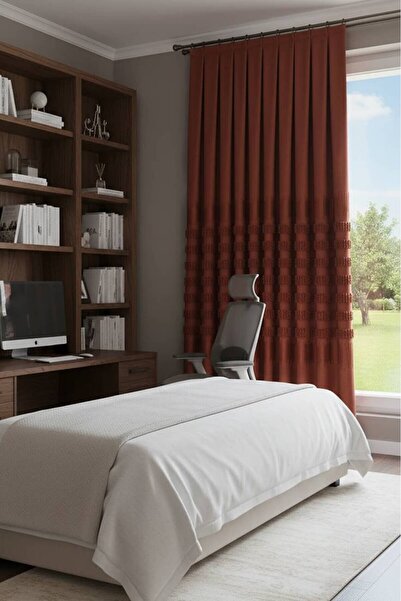 Madame Dower ✨   Noble Pano Tile Background Curtain 1X3 Frequent Pleats Double Wing |   Modern & Stylish Living Room Curtain