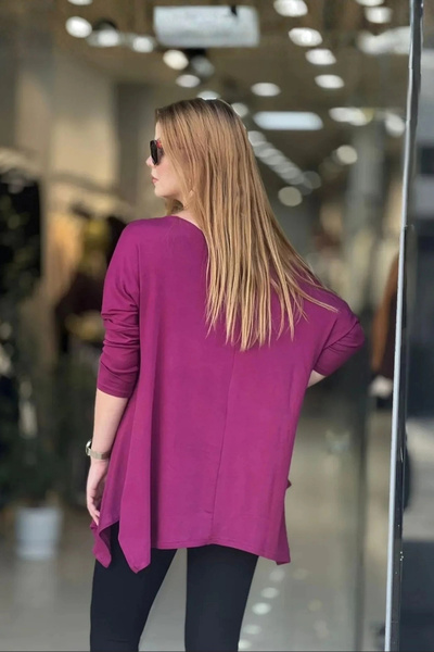 aytemas Boat Neck Asymmetrical Blouse