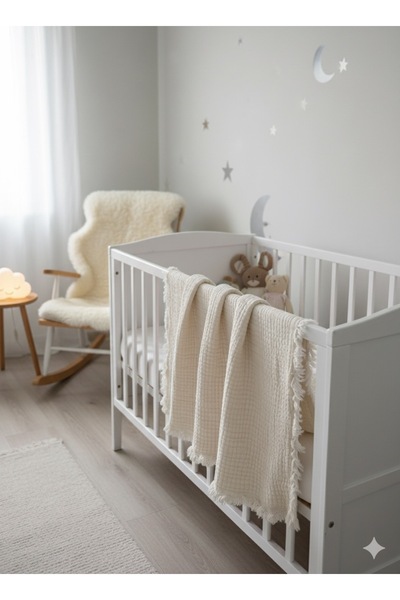 Cosibello Home 7 Katlı Dolgulu 120×120 Müslin Bebek Battaniyesi