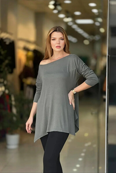 aytemas Boat Neck Asymmetrical Blouse