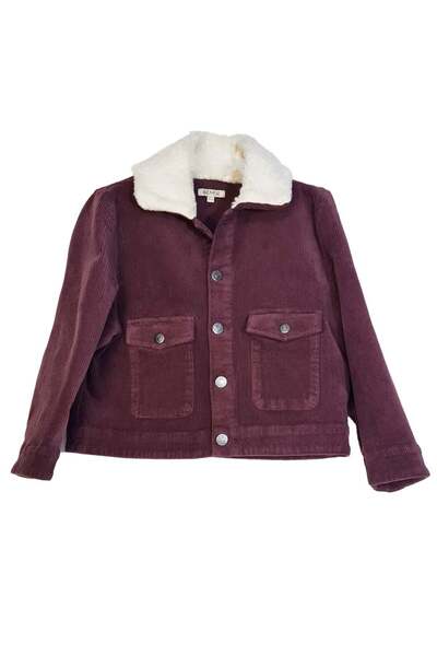 Ozmoz By Mukadder Özden Corduroy Purple Sport Cut Winter Boys' Jacket