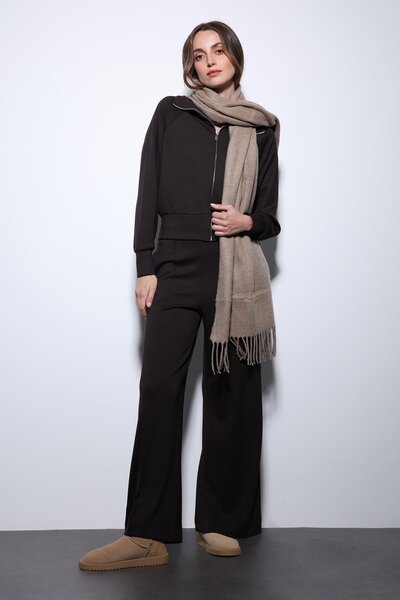 Antioch Dark Brown Zippered Women's Tracksuit Set