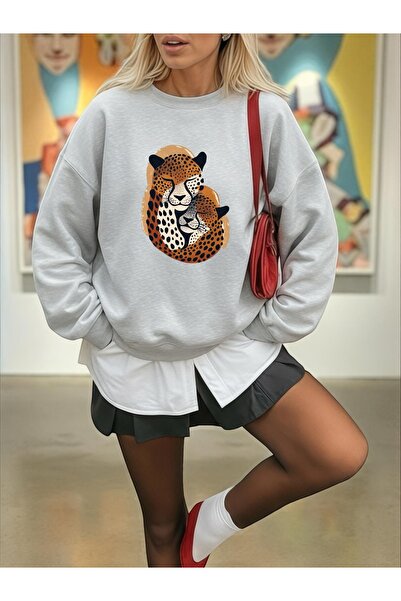 Wish BF Hanorac unisex pentru bărbați/femei Leopard Valentine Colorat Persona...