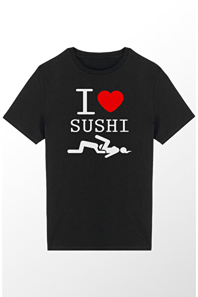 4desire.ro Tricou barbati LOVE-SUSHI Ink, Classic Regular Fit, Bumbac 100%, Vegan Approved