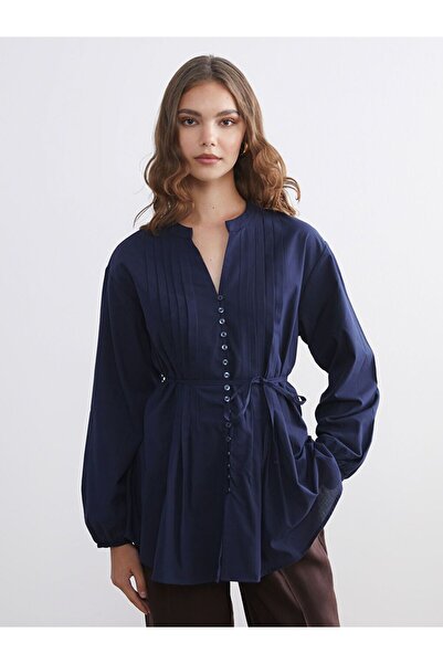 LC Waikiki LCW Modest Kaçık Yaka Kuşaklı Kadın Gömlek Tunik