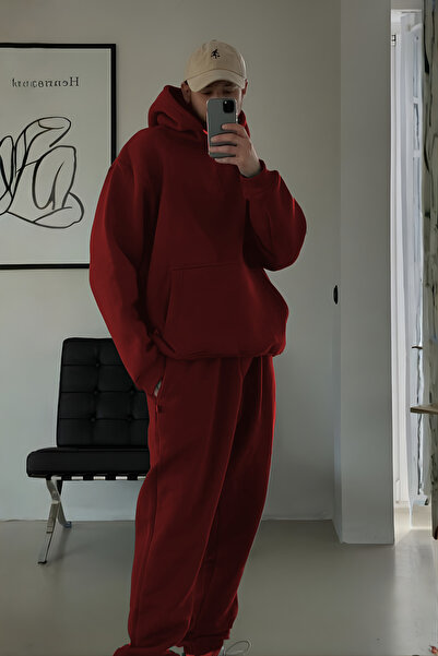 BayBayan طقم بدلة رياضية للرجال مكون من سترة بغطاء للرأس وبنطلون بثلاثة خيوط