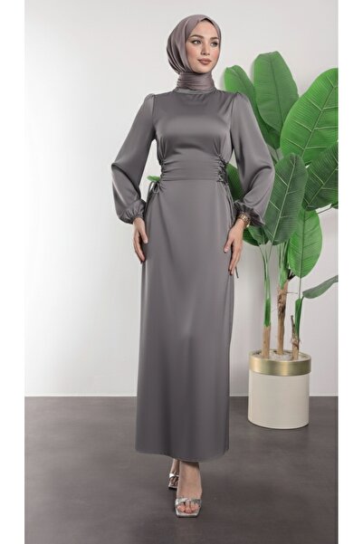 PERADO Σατέν φόρεμα με κορδόνια στο πλάι