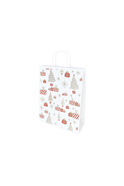 Papette Set of 10 Kraft Paper Bags with Pattern 8 Christmas 24 x 31(H) x 10cm