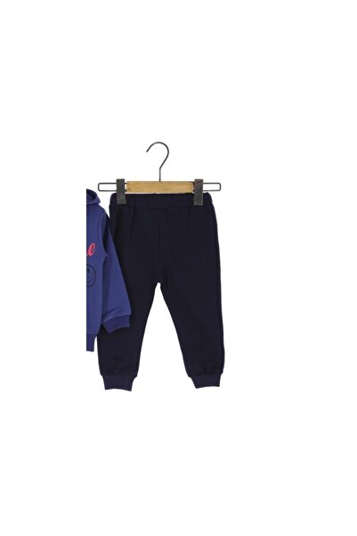 Atabay Kids Atabay 217-10-25 Men's Tracksuit Set with Hood Enjoy Smile Printed Zippered 1/4 Age