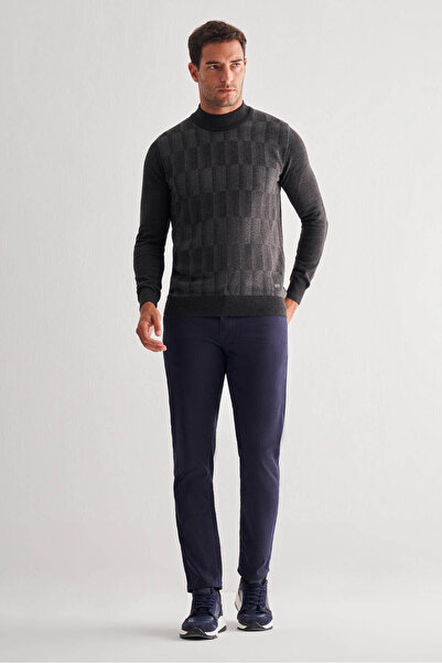 İmza Half Turtleneck Comfort Fit Knitwear Anthracite Men's Sweater 1012255212