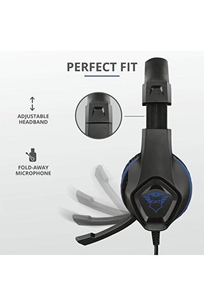 Trust GXT 404B Rana Gaming Headset – PS4/PS5, Fold-away Mic, Adjustable Headband, 1m Wired Cable