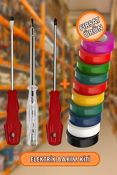 garaccu 13 Parça Elektrik Bakım Seti Yıldız ve Düz Tornavida + Kontrol Kalemi...