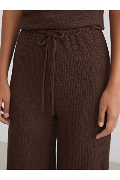 LC Waikiki XSIDE Beli Lastikli Dokulu Geniş Paça Kadın Pantolon