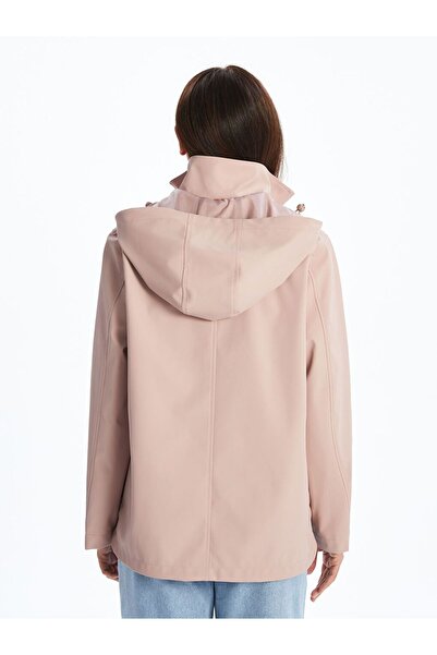 LC Waikiki Lcwaikiki Classic Hooded Leather-Look Women's Raincoat