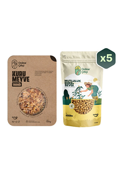 OnlineÇiftçi İzmir Üzümü 500Gr ve Dağlı Sarı Leblebi 5×100Gr İkili Set