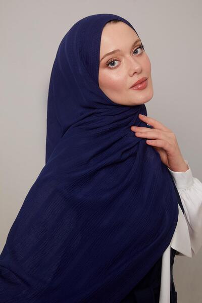 Levidor Lacivert Kendinden Dokulu Natural Line Şal